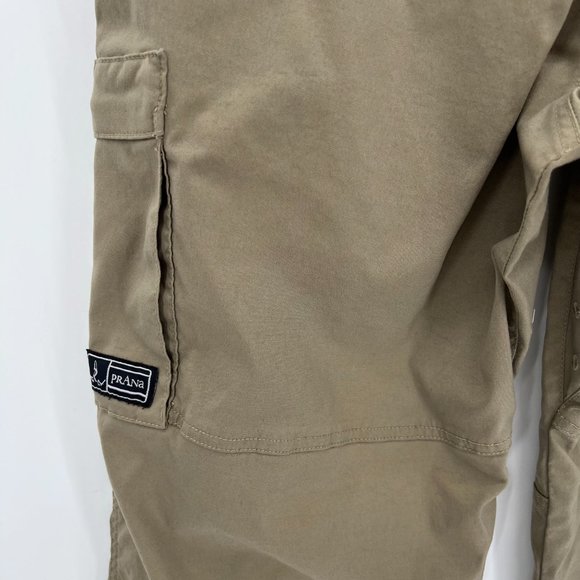 Prana Nylon Hiking Pants Convertible Roll Up Stretch Brown Mens Size Large - Picture 8 of 12
